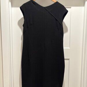 JNY Zip Back Black Midi Dress - Black Sz 12